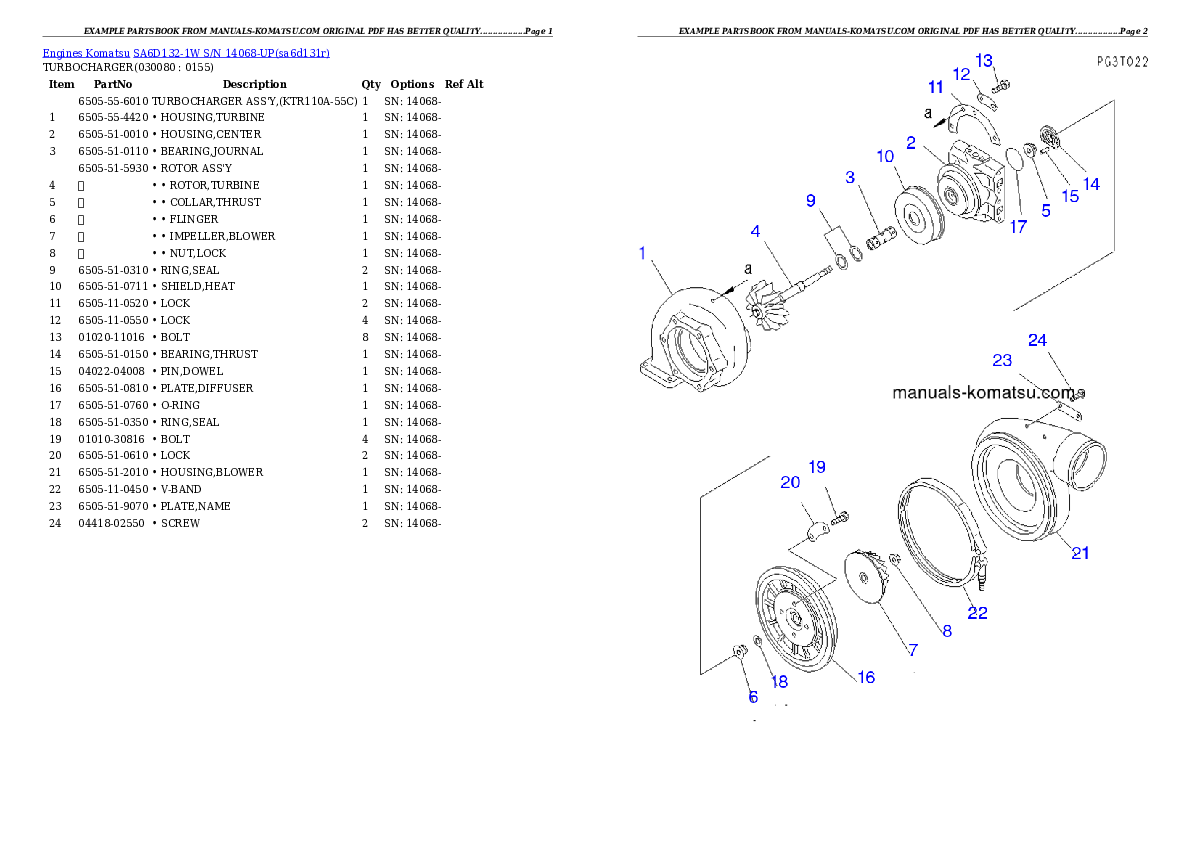 Protected: SA6D132-1W S/N 14068-UP Partsbook