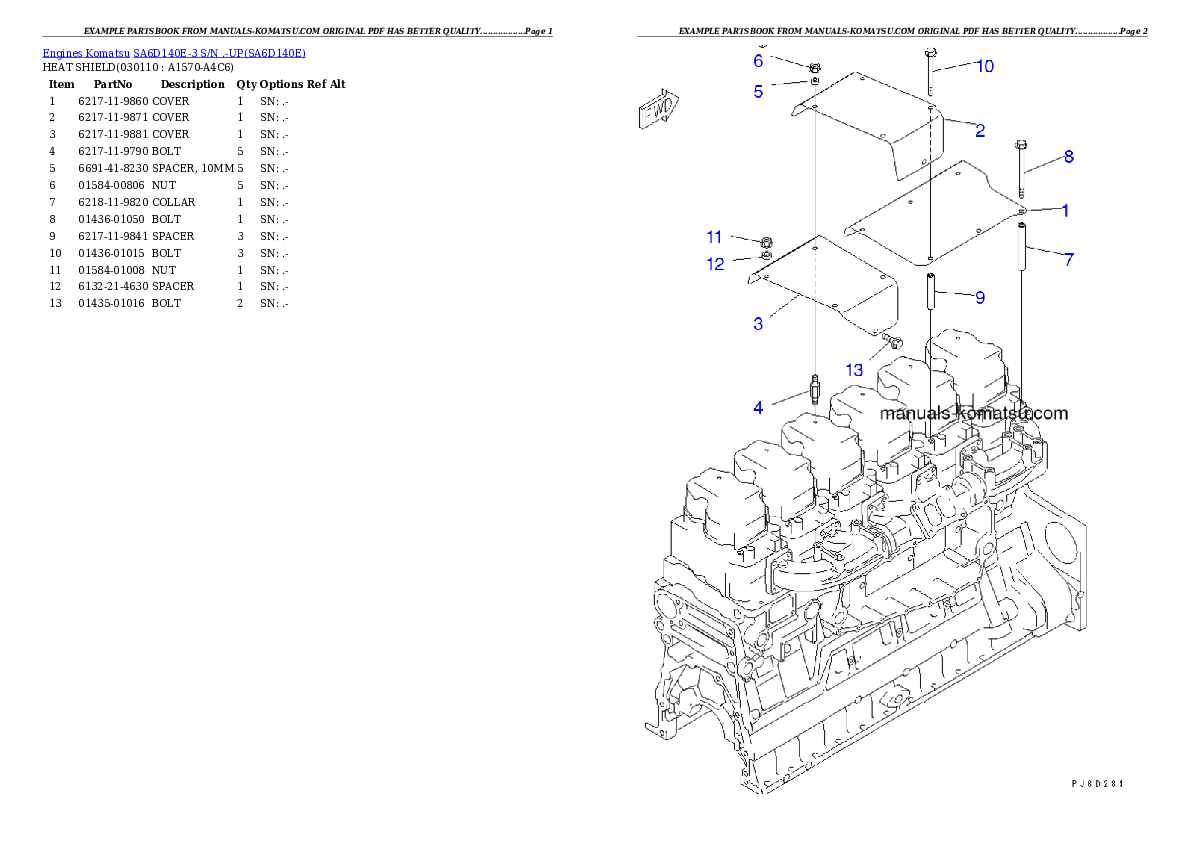 Protected: SA6D140E-3 S/N .-UP Partsbook