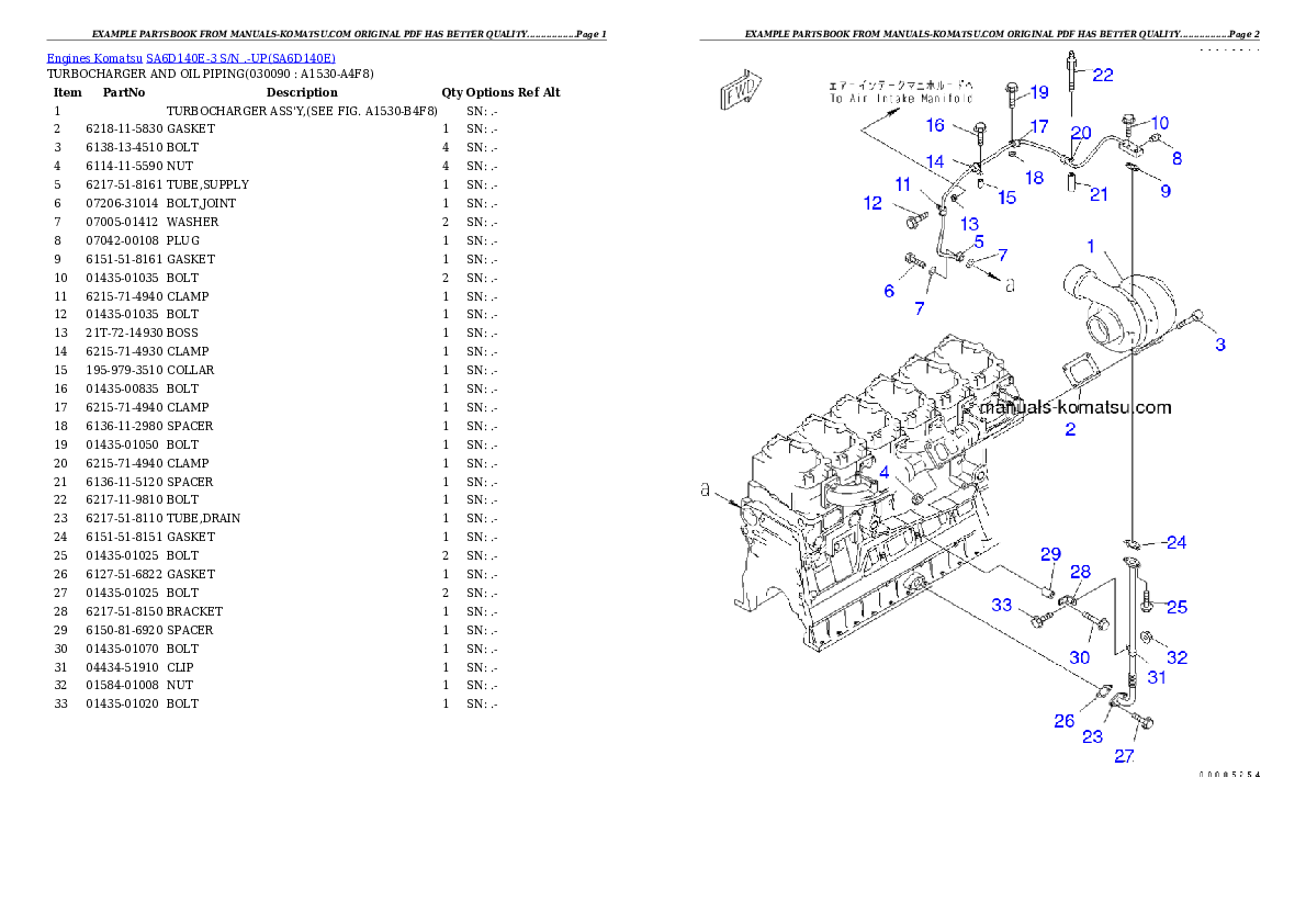 Protected: SA6D140E-3 S/N .-UP Partsbook