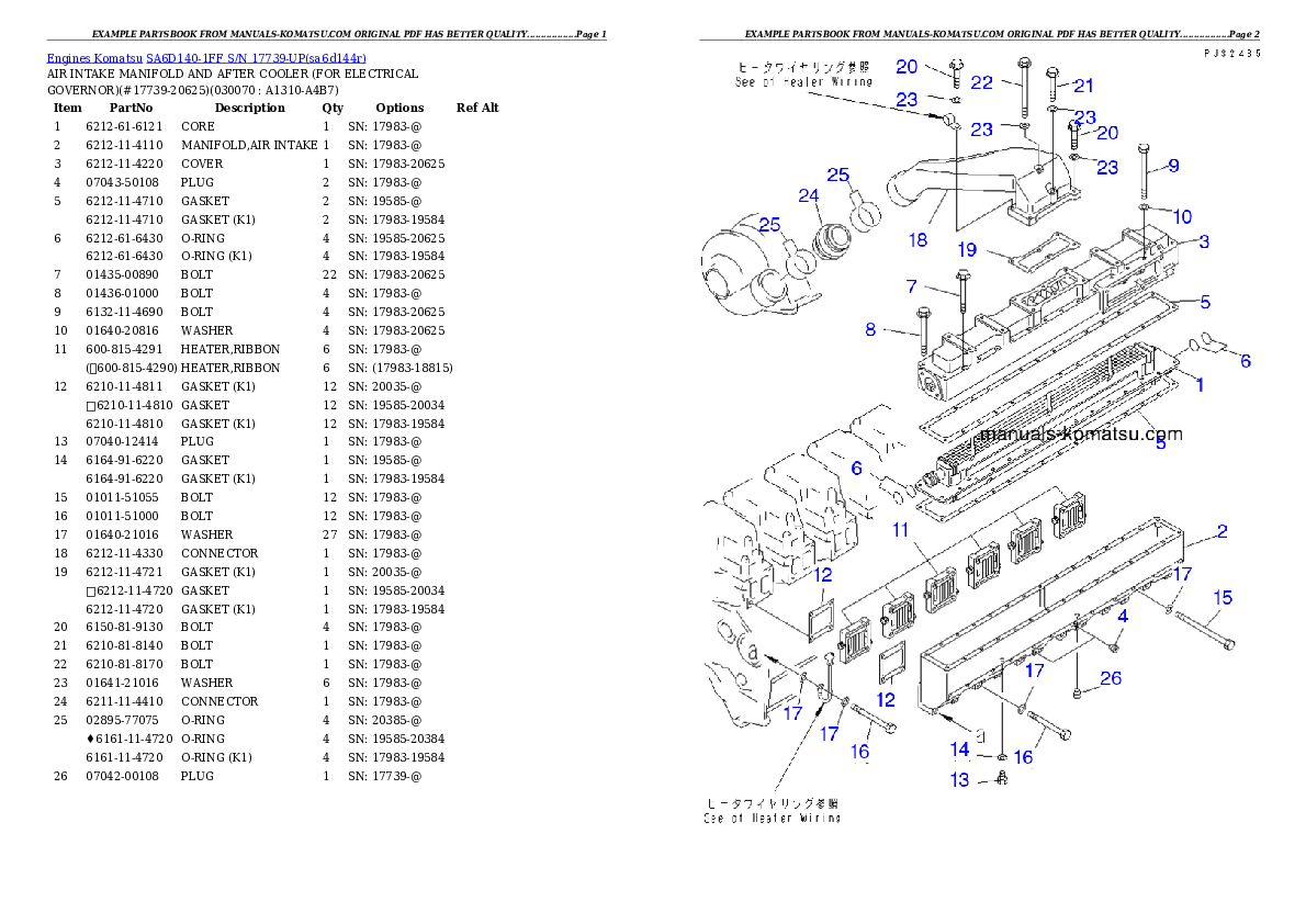 Protected: SA6D140-1FF S/N 17739-UP Partsbook
