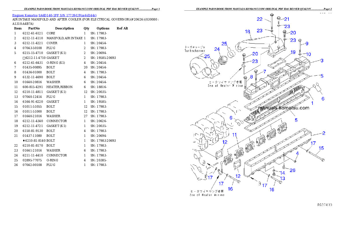 Protected: SA6D140-1FF S/N 17739-UP Partsbook
