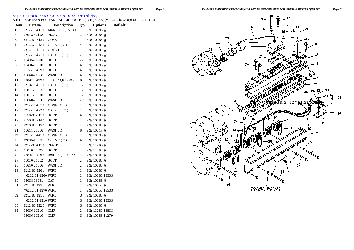 Protected: SA6D140-1B S/N 10185-UP Partsbook