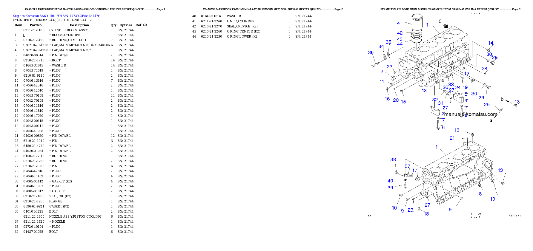 Protected: SA6D140-1HH S/N 17739-UP Partsbook