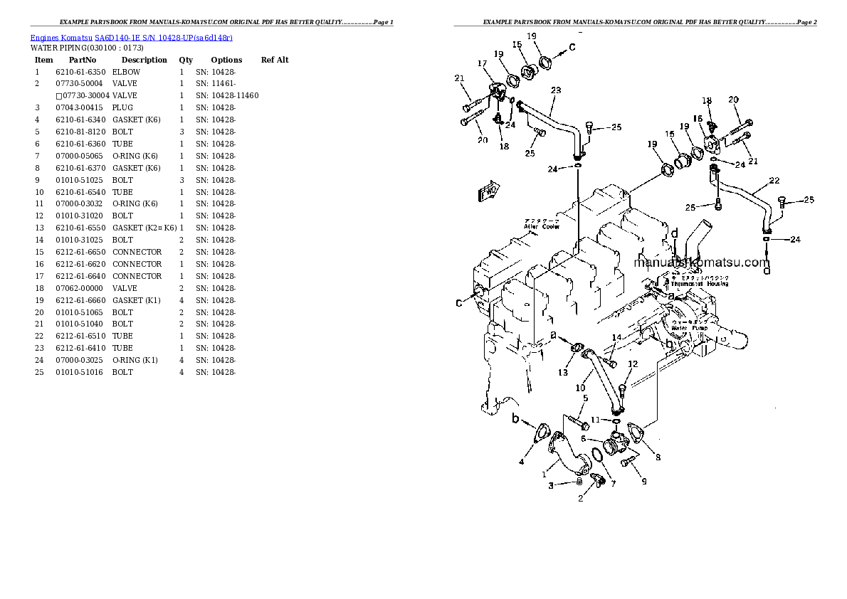 Protected: SA6D140-1E S/N 10428-UP Partsbook