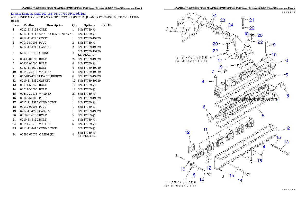 Protected: SA6D140-1EE S/N 17739-UP Partsbook