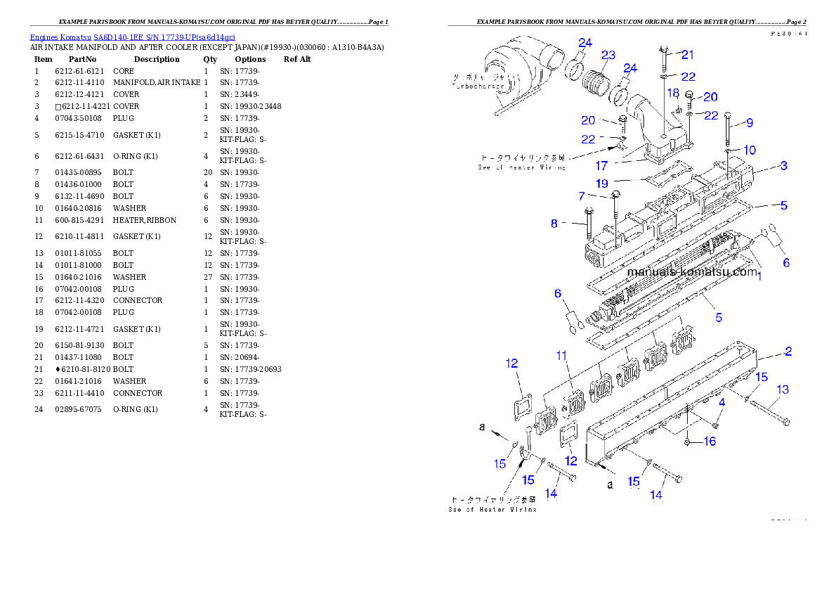 Protected: SA6D140-1EE S/N 17739-UP Partsbook