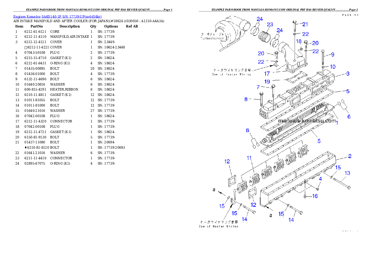 Protected: SA6D140-1P S/N 17739-UP Partsbook