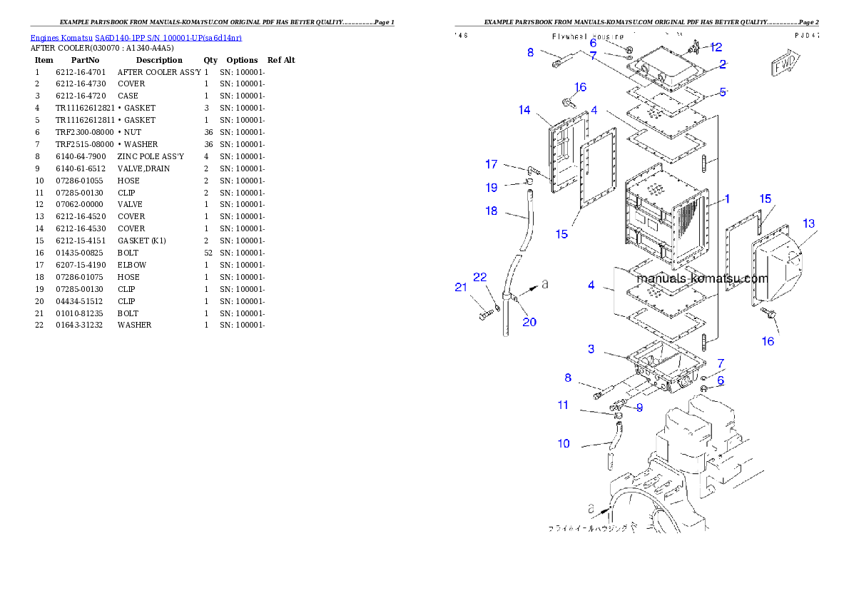 Protected: SA6D140-1PP S/N 100001-UP Partsbook