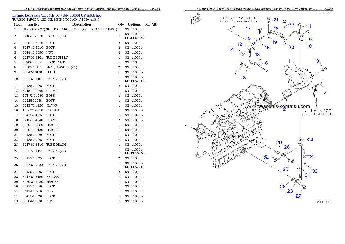 Protected: SA6D140E-3C-7 S/N 110001-UP Partsbook