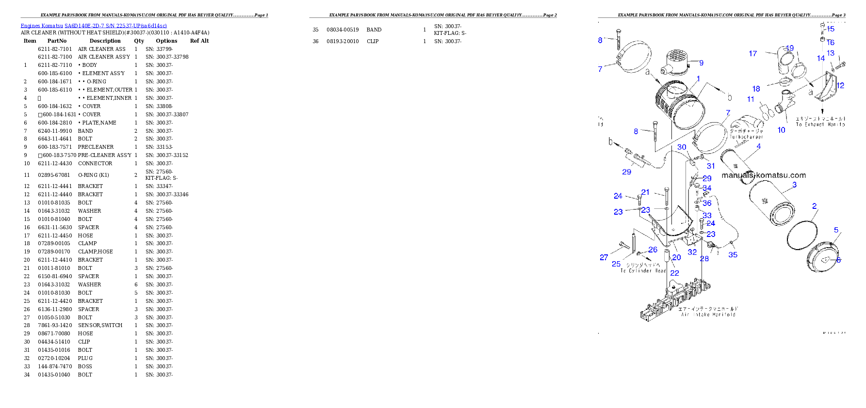 Protected: SA6D140E-2D-7 S/N 22537-UP Partsbook