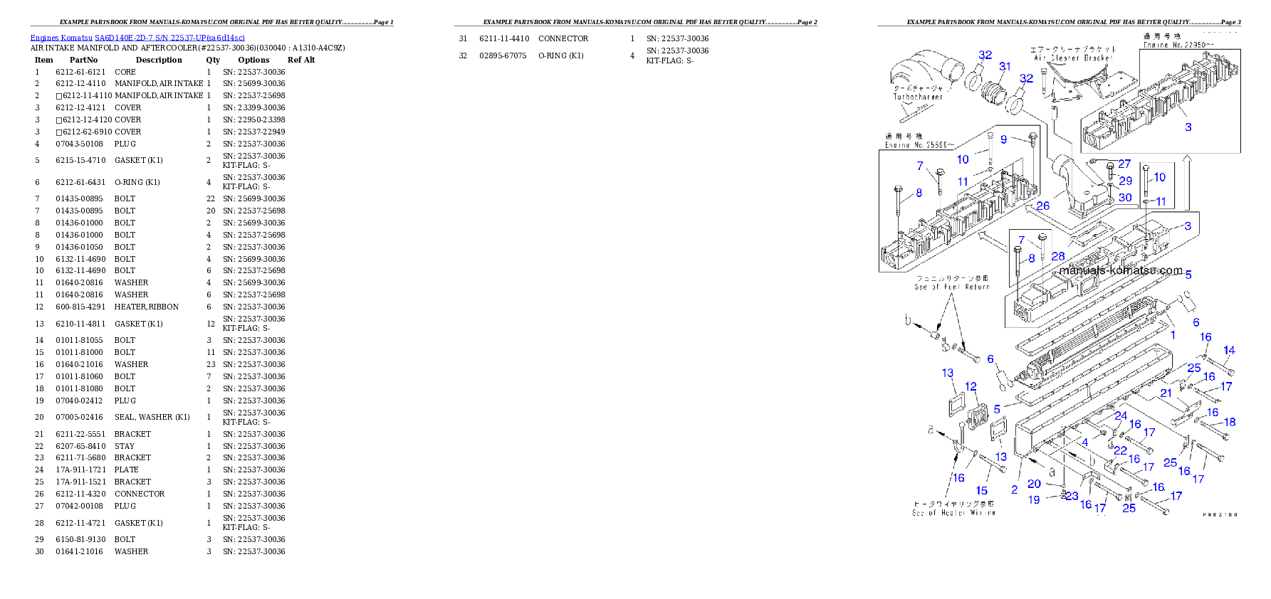 Protected: SA6D140E-2D-7 S/N 22537-UP Partsbook