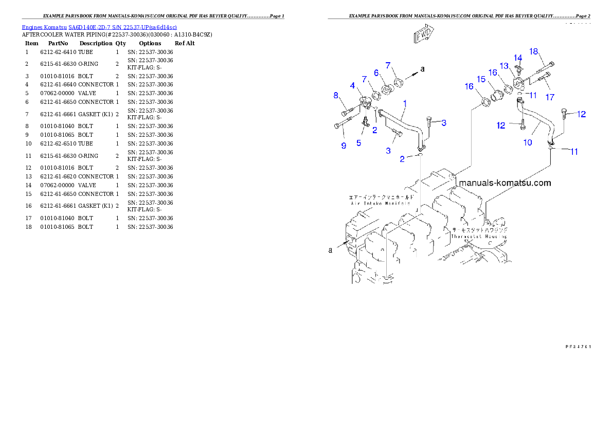 Protected: SA6D140E-2D-7 S/N 22537-UP Partsbook