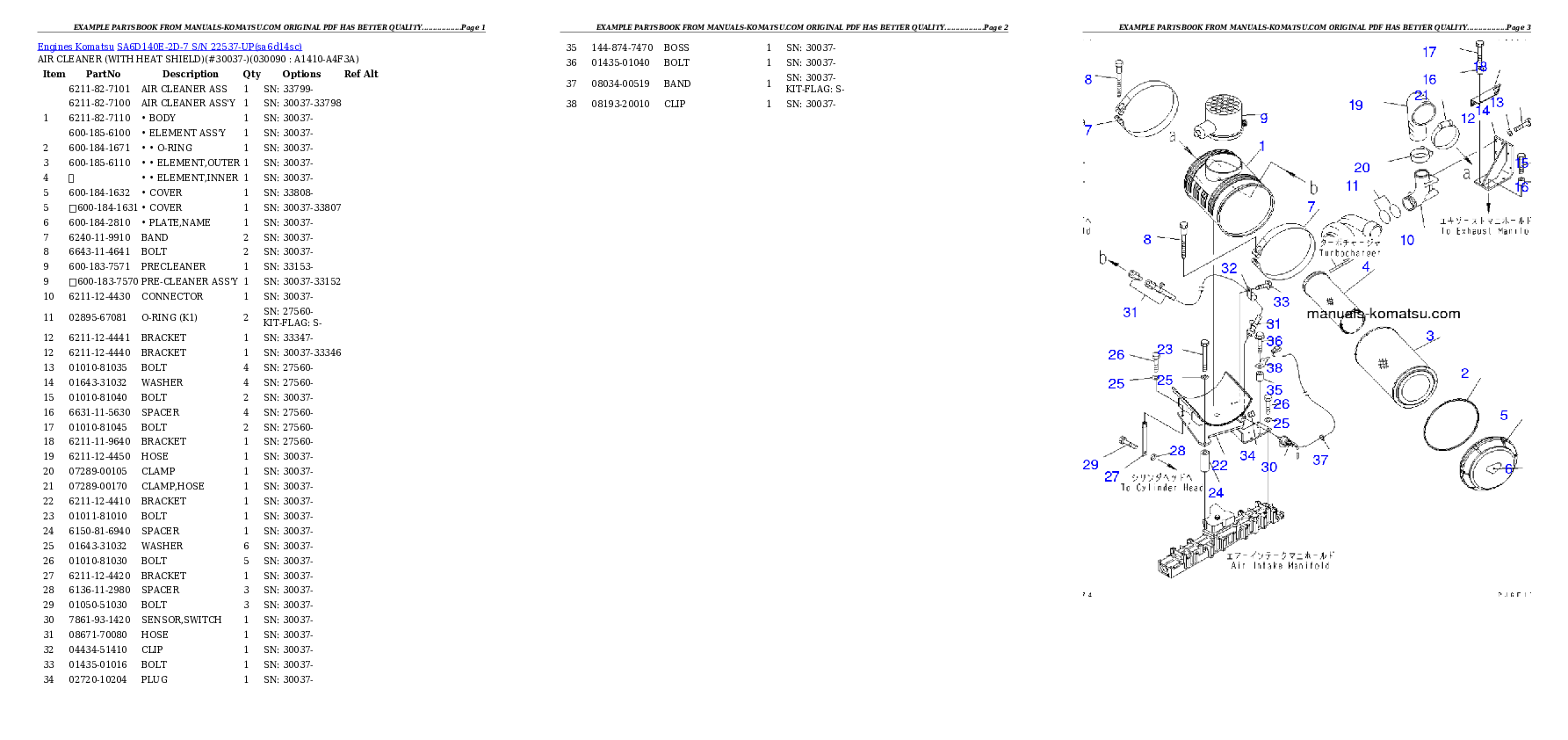 Protected: SA6D140E-2D-7 S/N 22537-UP Partsbook