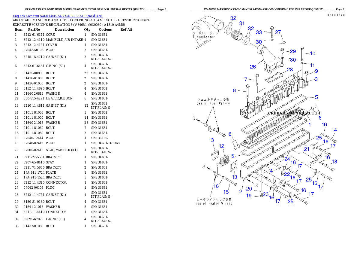 Protected: SA6D140E-2A-7 S/N 22537-UP Partsbook