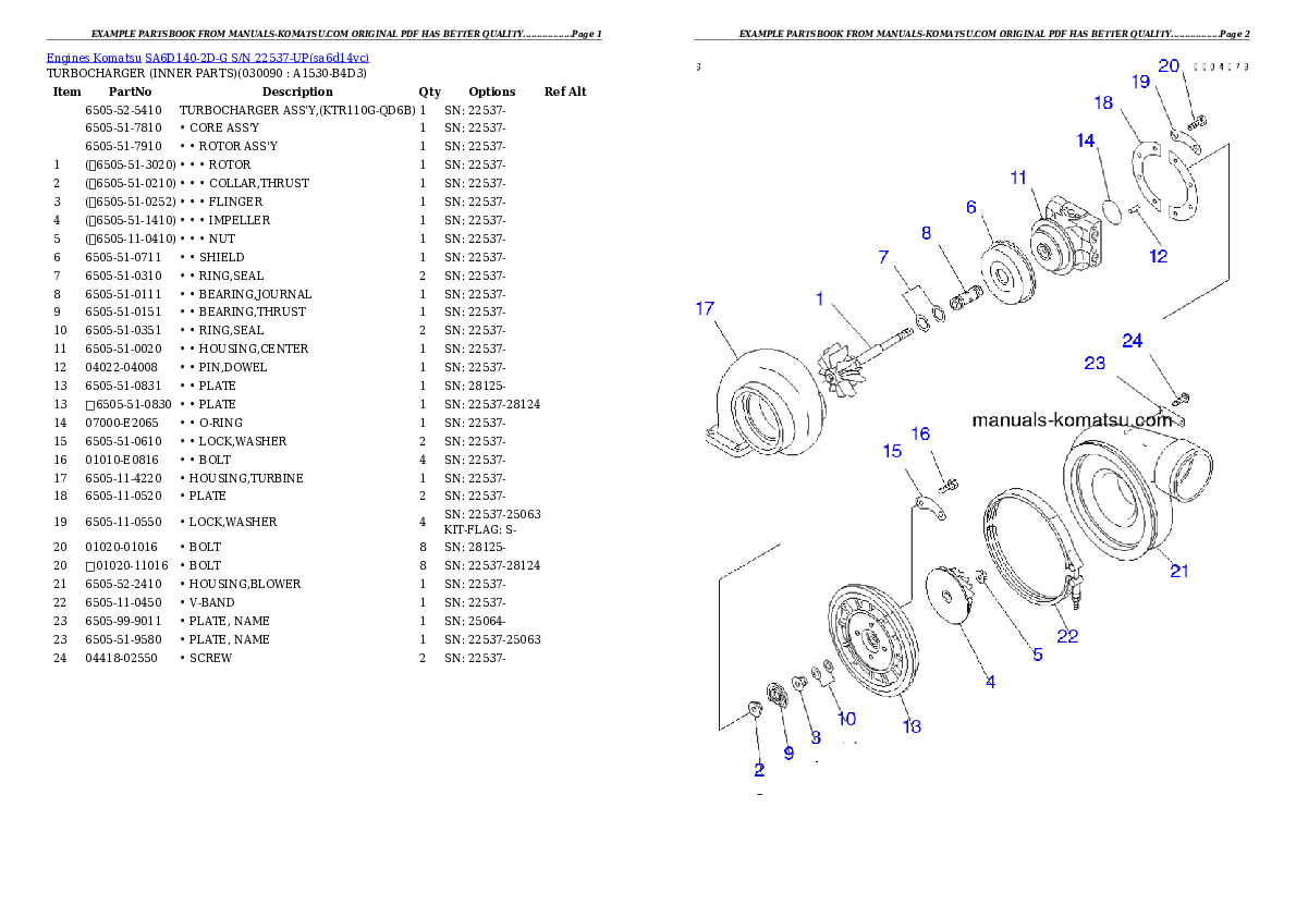 Protected: SA6D140-2D-G S/N 22537-UP Partsbook