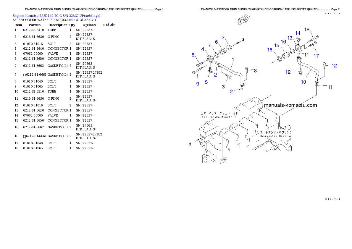 Protected: SA6D140-2C-G S/N 22537-UP Partsbook
