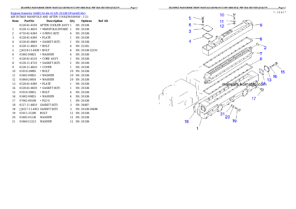 Protected: SA6D155-4A-35 S/N 20338-UP Partsbook