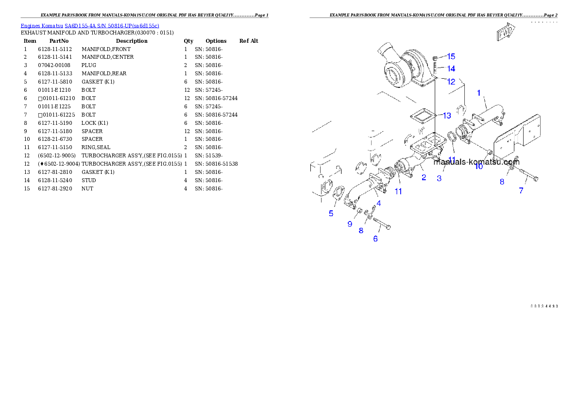 Protected: SA6D155-4A S/N 50816-UP Partsbook