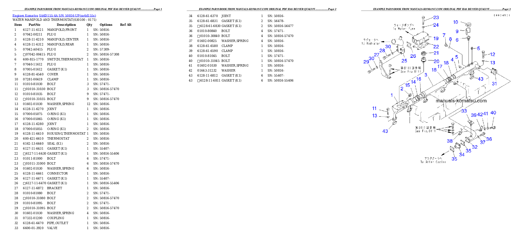 Protected: SA6D155-4A S/N 50816-UP Partsbook