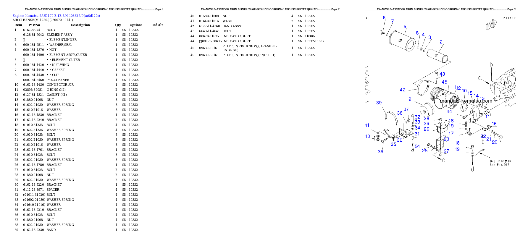 Protected: SA6D170-B-1B S/N 10332-UP Partsbook