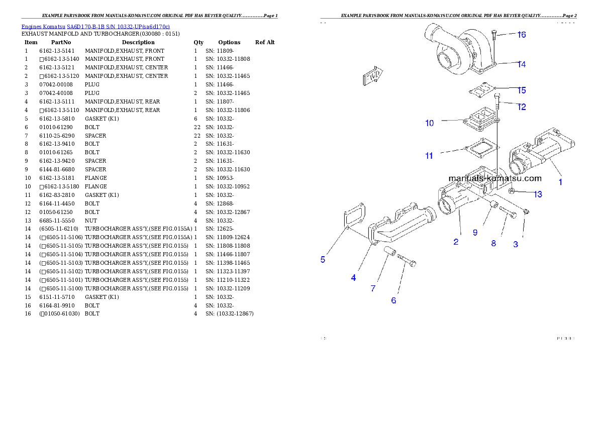 Protected: SA6D170-B-1B S/N 10332-UP Partsbook