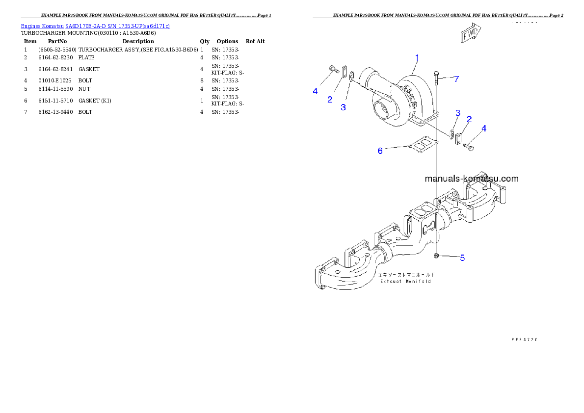Protected: SA6D170E-2A-D S/N 17353-UP Partsbook