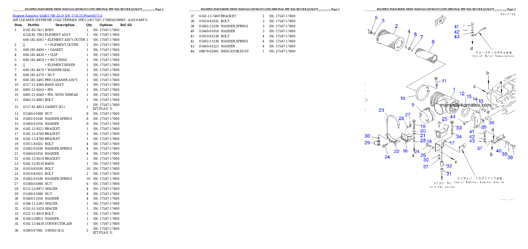 Protected: SA6D170E-2A-D S/N 17353-UP Partsbook