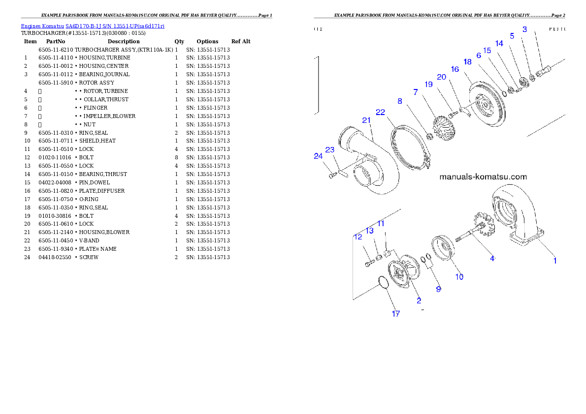 Protected: SA6D170-B-1J S/N 13551-UP Partsbook