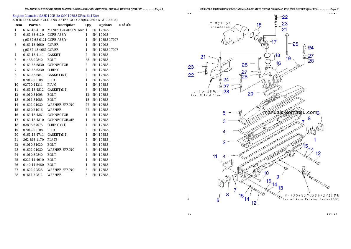 Protected: SA6D170E-2A S/N 17353-UP Partsbook