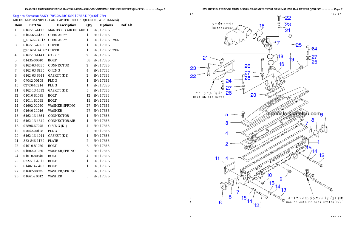 Protected: SA6D170E-2A-MC S/N 17353-UP Partsbook