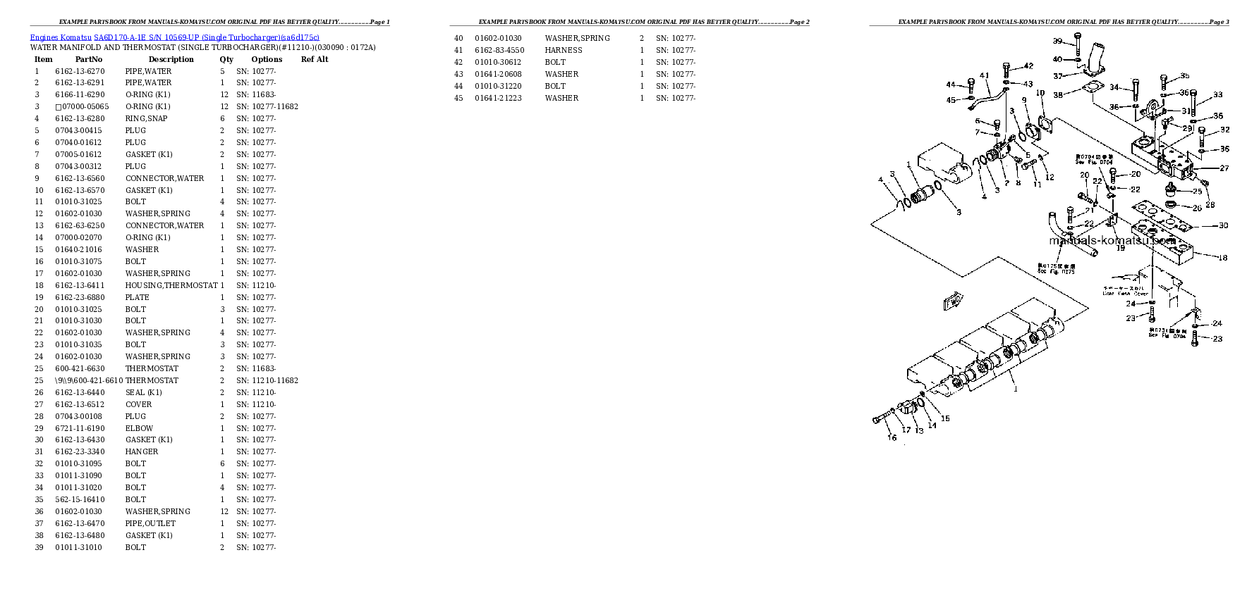 Protected: SA6D170-A-1E S/N 10569-UP (Single Turbocharger) Partsbook