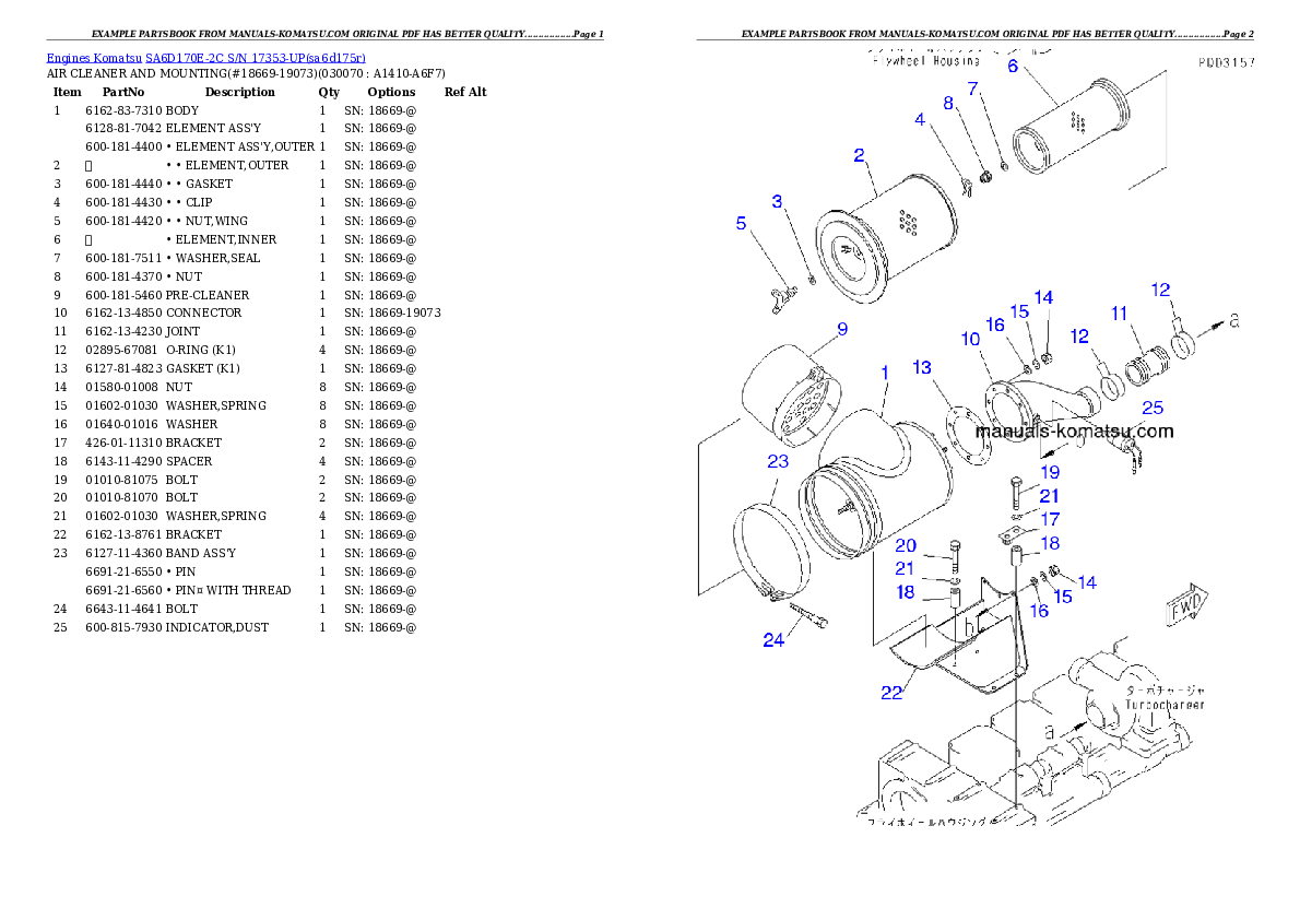 Protected: SA6D170E-2C S/N 17353-UP Partsbook