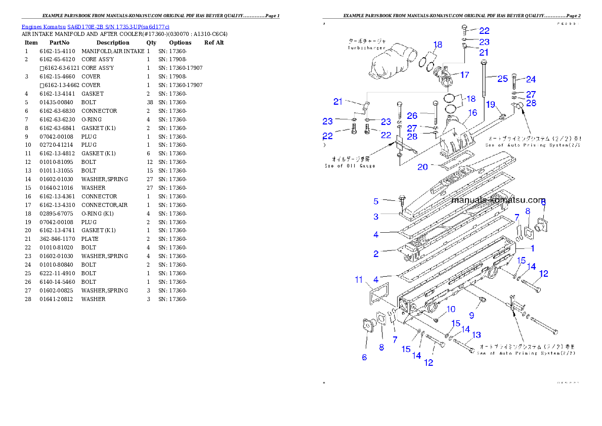 Protected: SA6D170E-2B S/N 17353-UP Partsbook