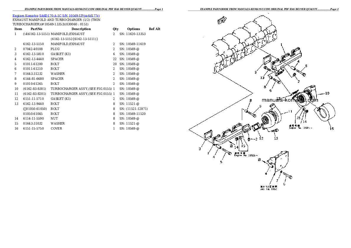 Protected: SA6D170-A-1C S/N 10569-UP Partsbook