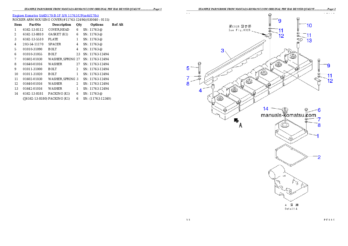 Protected: SA6D170-B-1F S/N 11763-UP Partsbook