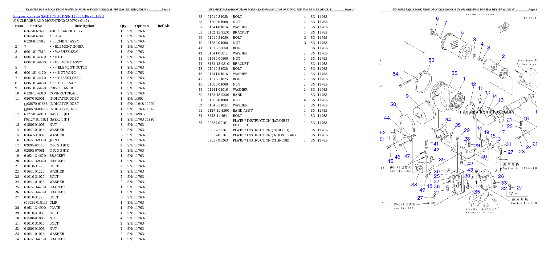 Protected: SA6D170-B-1F S/N 11763-UP Partsbook