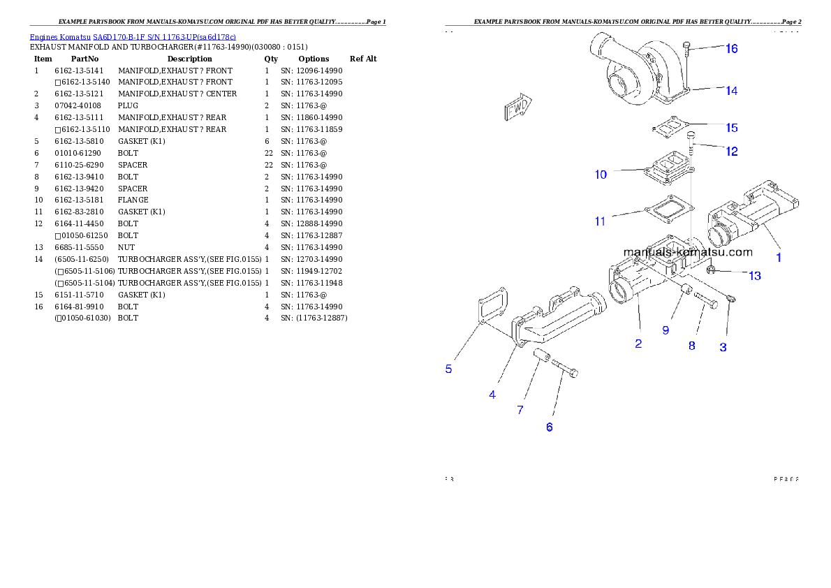 Protected: SA6D170-B-1F S/N 11763-UP Partsbook