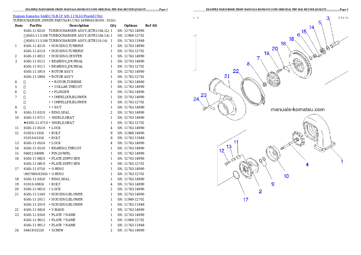 Protected: SA6D170-B-1F S/N 11763-UP Partsbook