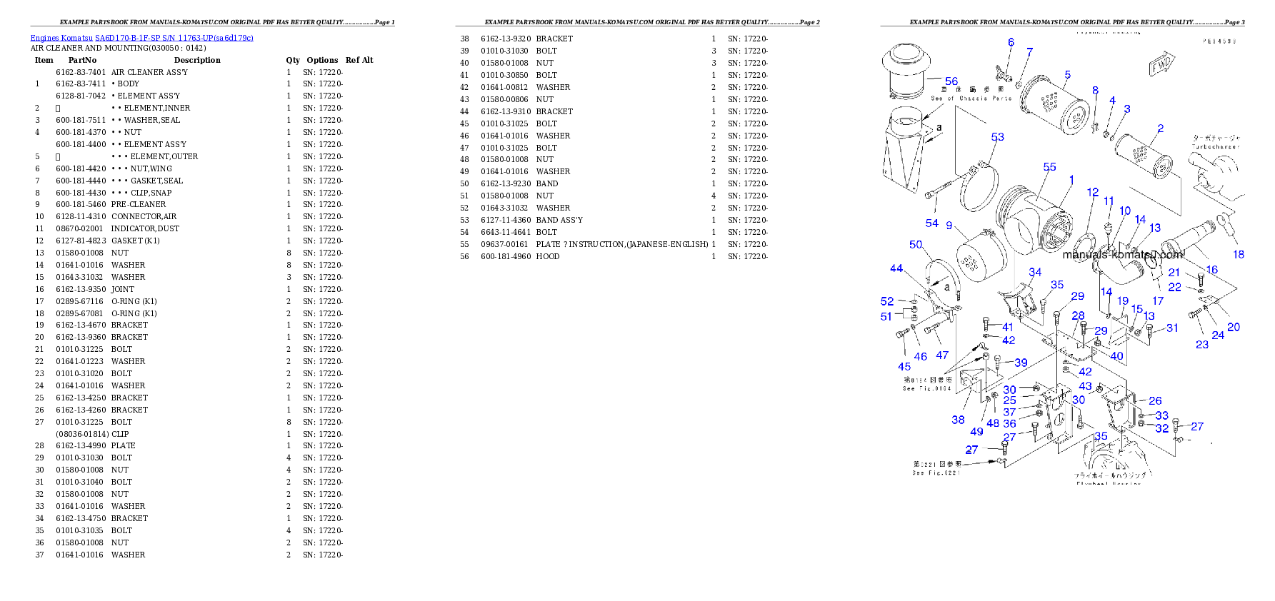 Protected: SA6D170-B-1F-SP S/N 11763-UP Partsbook
