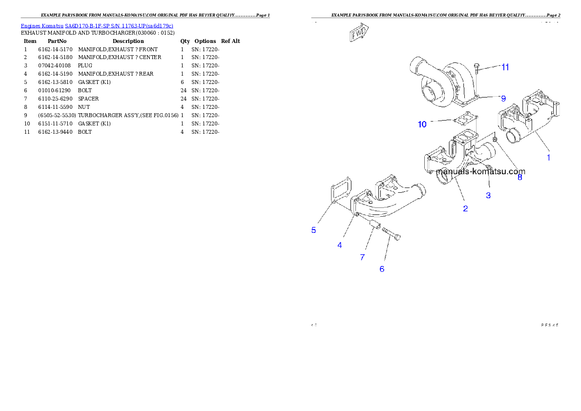 Protected: SA6D170-B-1F-SP S/N 11763-UP Partsbook