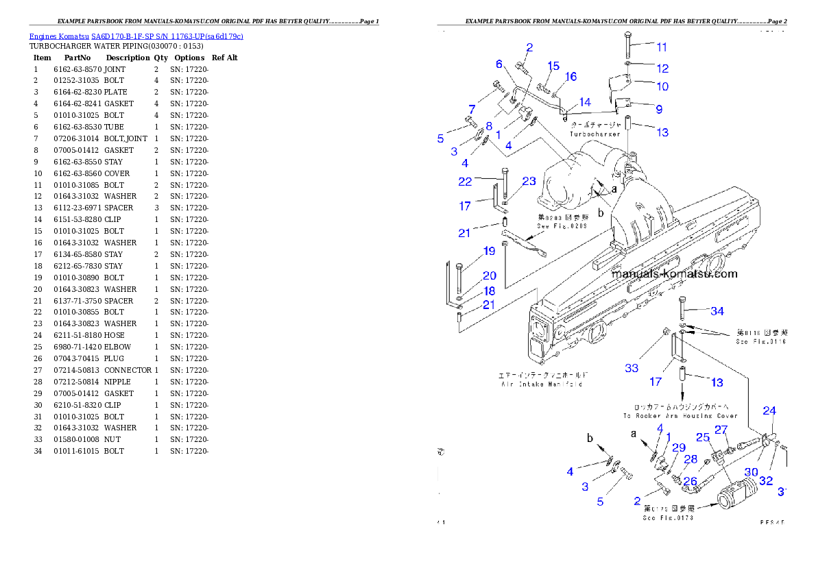 Protected: SA6D170-B-1F-SP S/N 11763-UP Partsbook