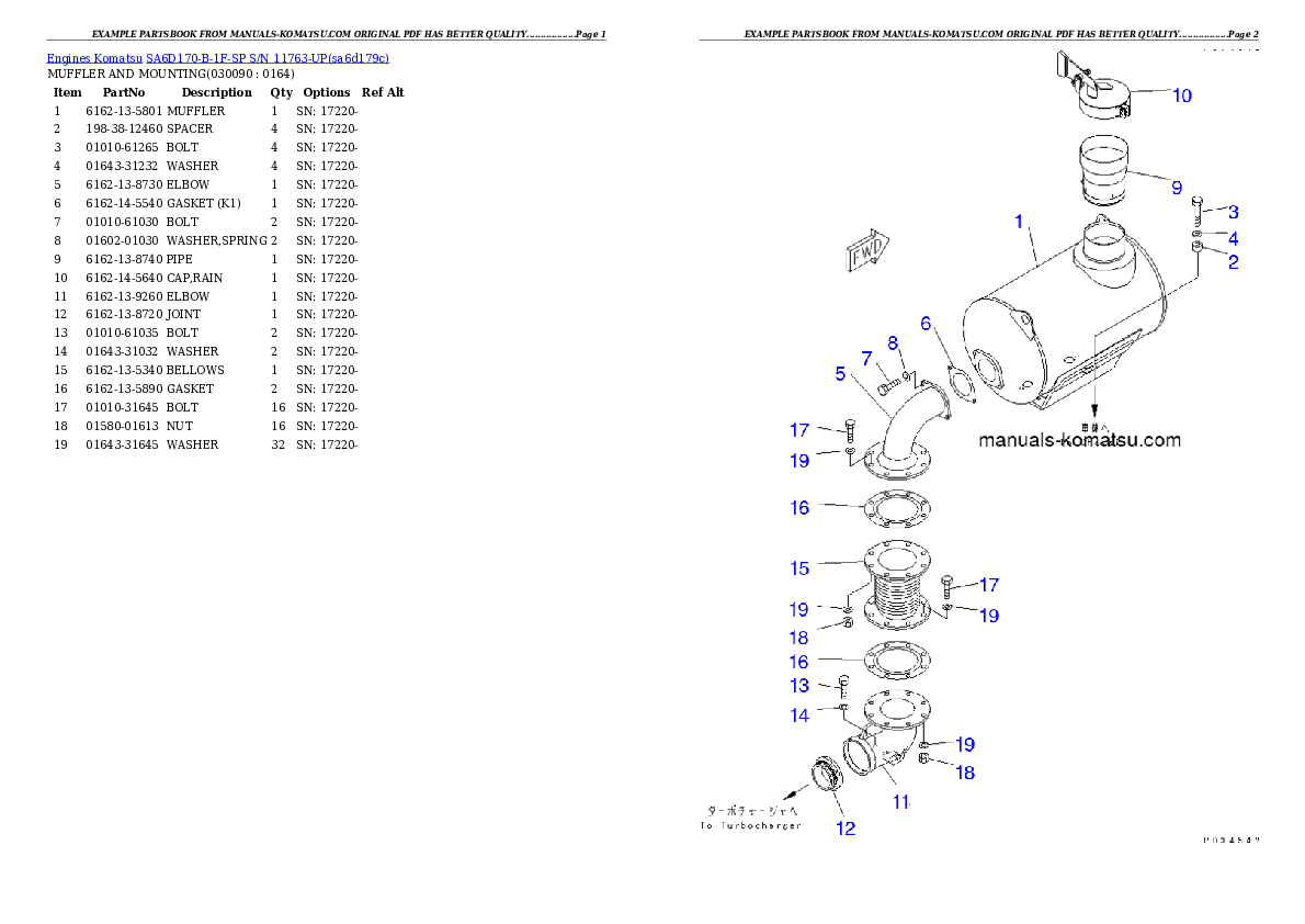 Protected: SA6D170-B-1F-SP S/N 11763-UP Partsbook