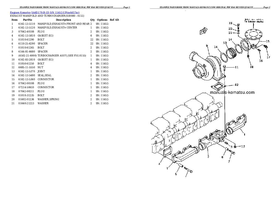 Protected: SA6D170-B-1D S/N 11452-UP Partsbook