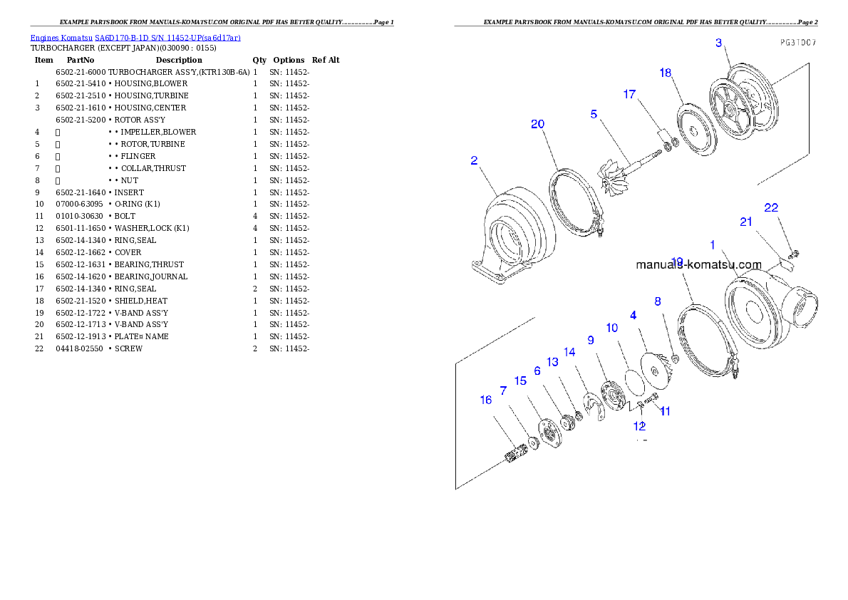 Protected: SA6D170-B-1D S/N 11452-UP Partsbook