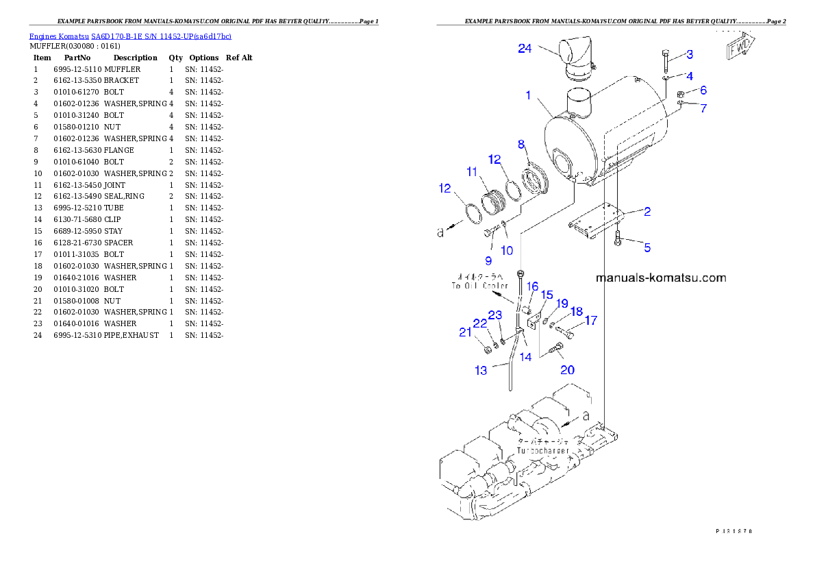 Protected: SA6D170-B-1E S/N 11452-UP Partsbook