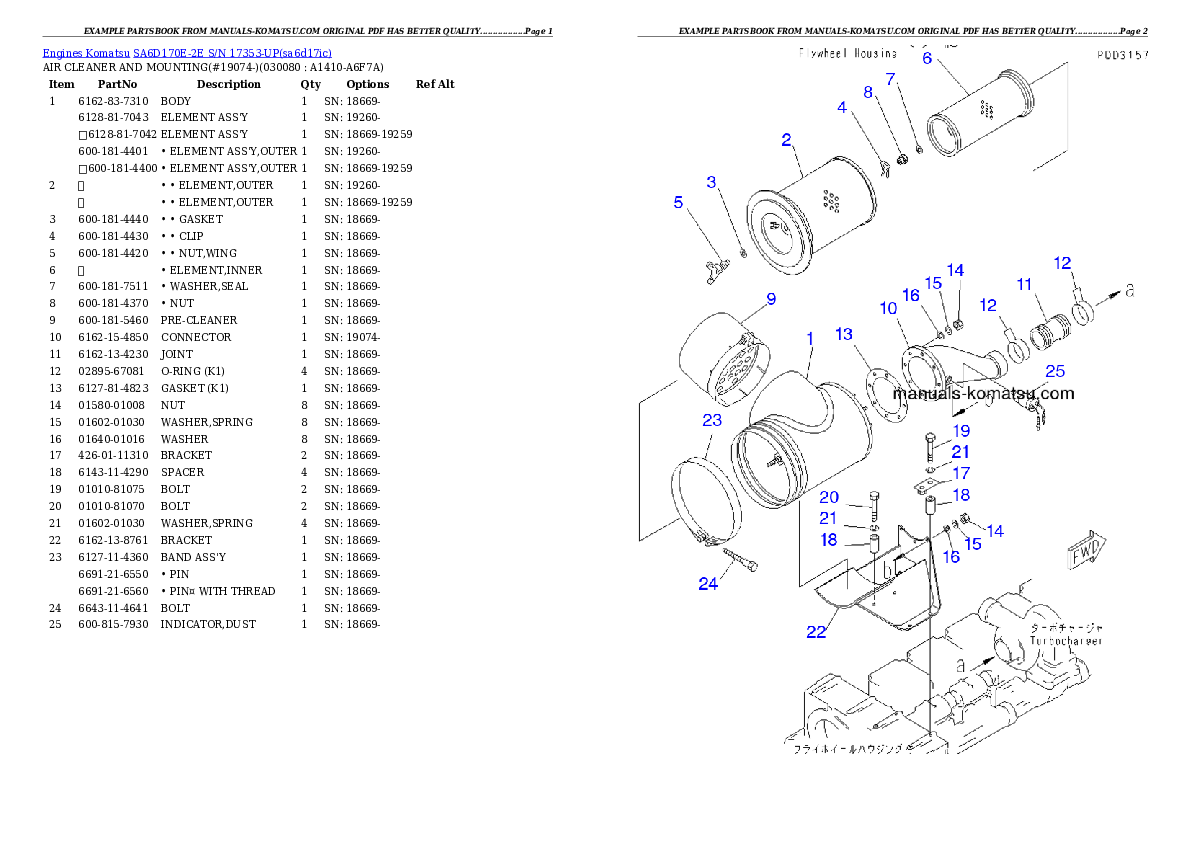 Protected: SA6D170E-2E S/N 17353-UP Partsbook