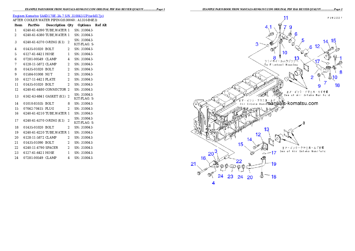 Protected: SA6D170E-3A-7 S/N 310043-UP Partsbook