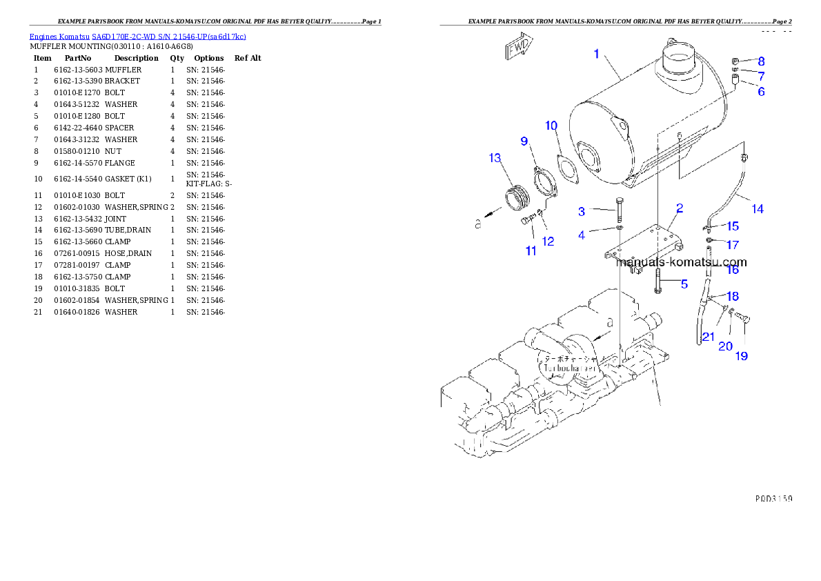 Protected: SA6D170E-2C-WD S/N 21546-UP Partsbook