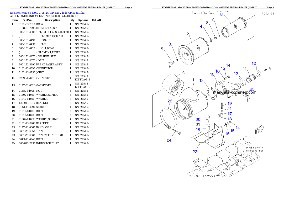Protected: SA6D170E-2C-WD S/N 21546-UP Partsbook