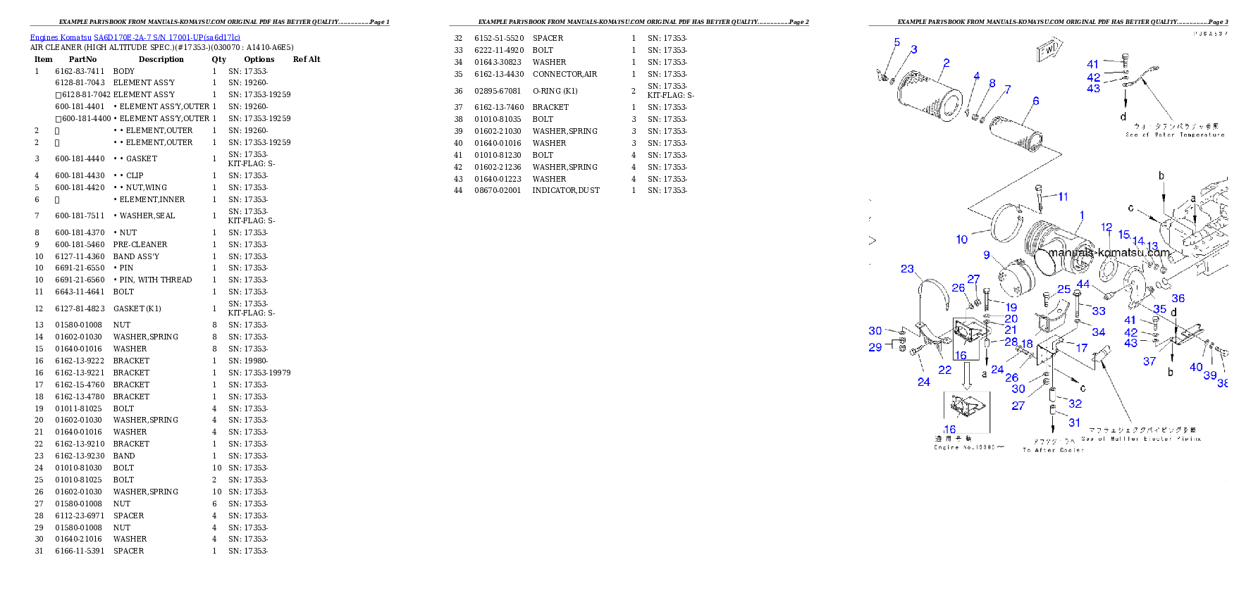 Protected: SA6D170E-2A-7 S/N 17001-UP Partsbook